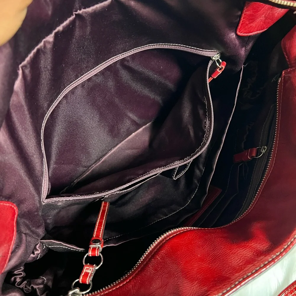 Coach Glossy Red diaper Baby Bag